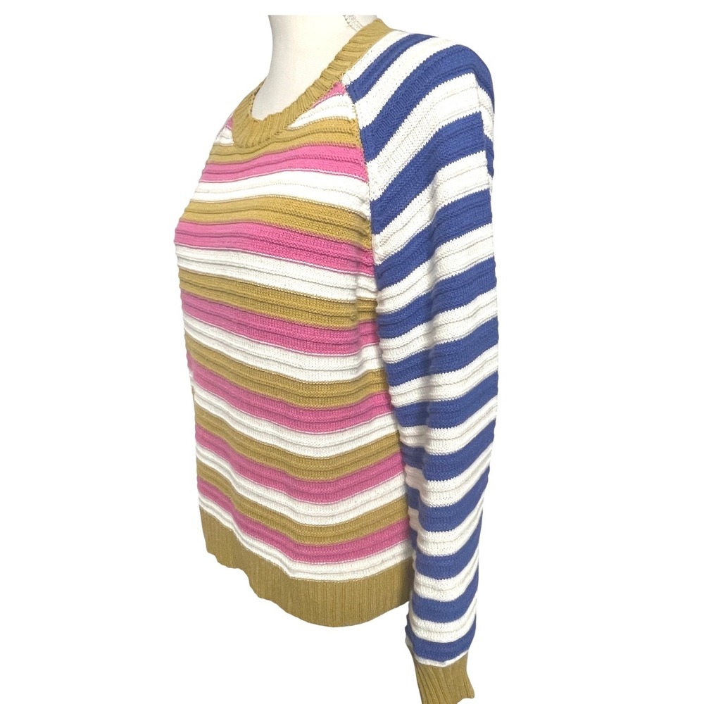 Hem & Thread Colorblock Striped Knit Sweater Women's Large - Picture 3 of 10